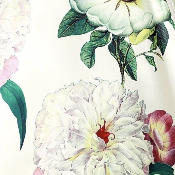 Lulus Hydrangea Haven Cream Floral Halter Tie Neck Skater Dress Mini Size XS - Picture 9 of 14